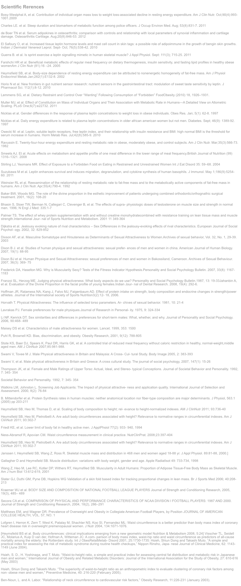 Scientific References